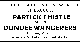 Partick Thistle v Dundee Wanderers