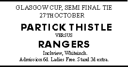 Partick Thistle v Rangers